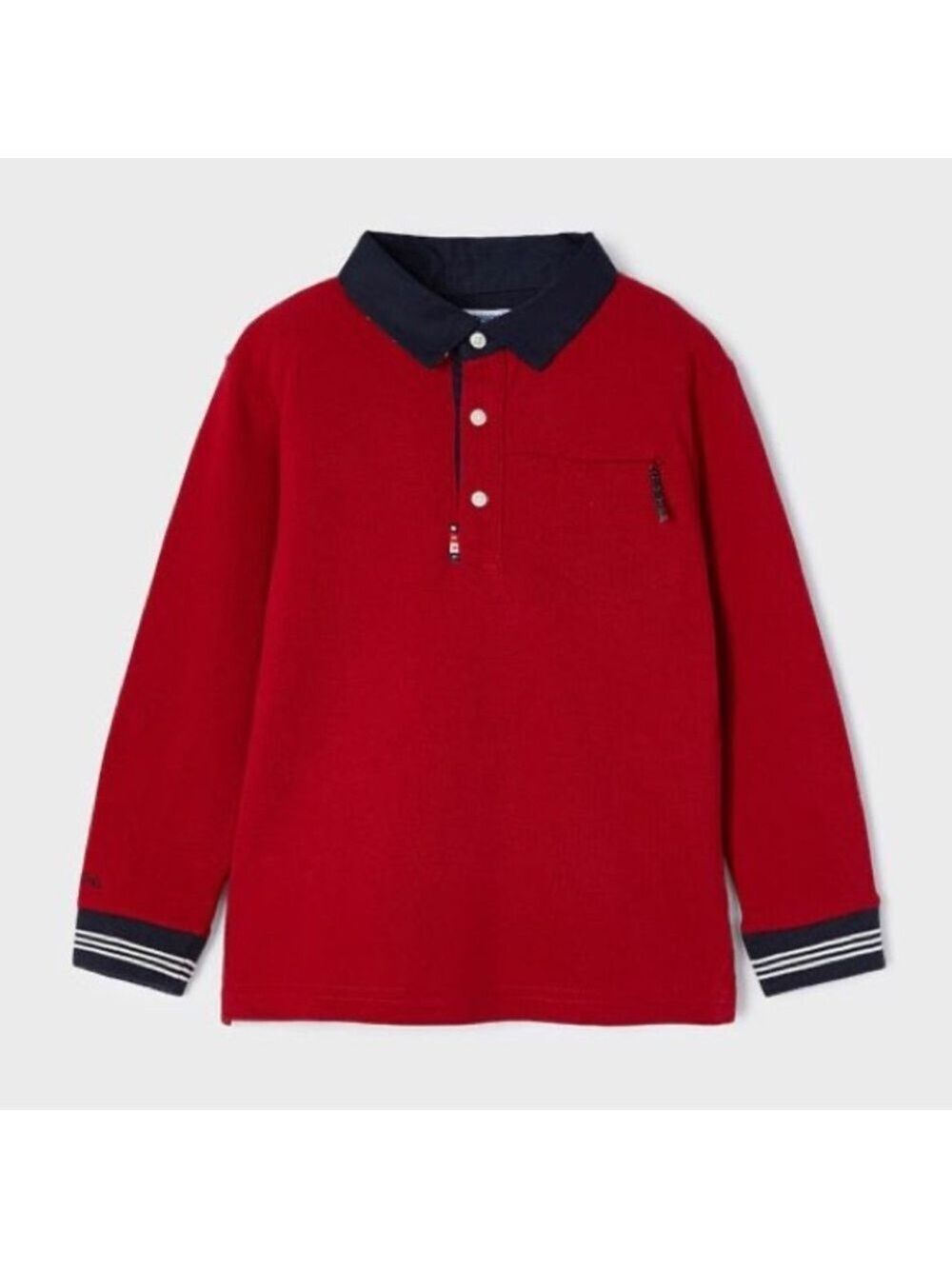 Size 5 Boys  Mayoral Scarlet and Midnight Polo Shirt